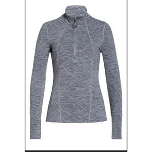 ZELLA BASALT JACQUARD HALF ZIP RUNNING TOP PULLOVER THUMBHOLE CUFFS WOMENS SMALL